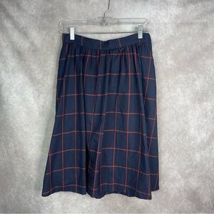 ModCloth Plaid A-Line Bow Skirt In Blue Women's Size M